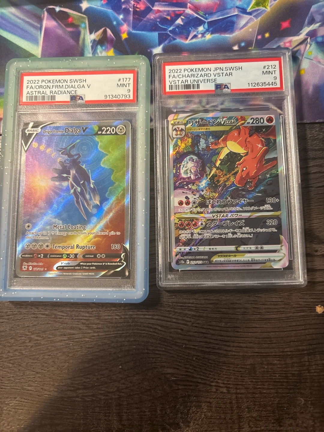 PSA 9 Dialga V & Charizard VSTAR Graded Pokemon Cards