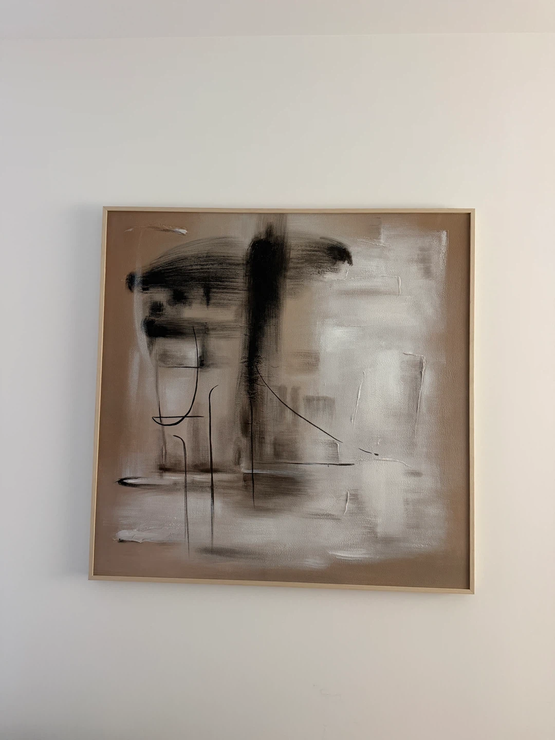 Abstract Wall Art with Wood Frame