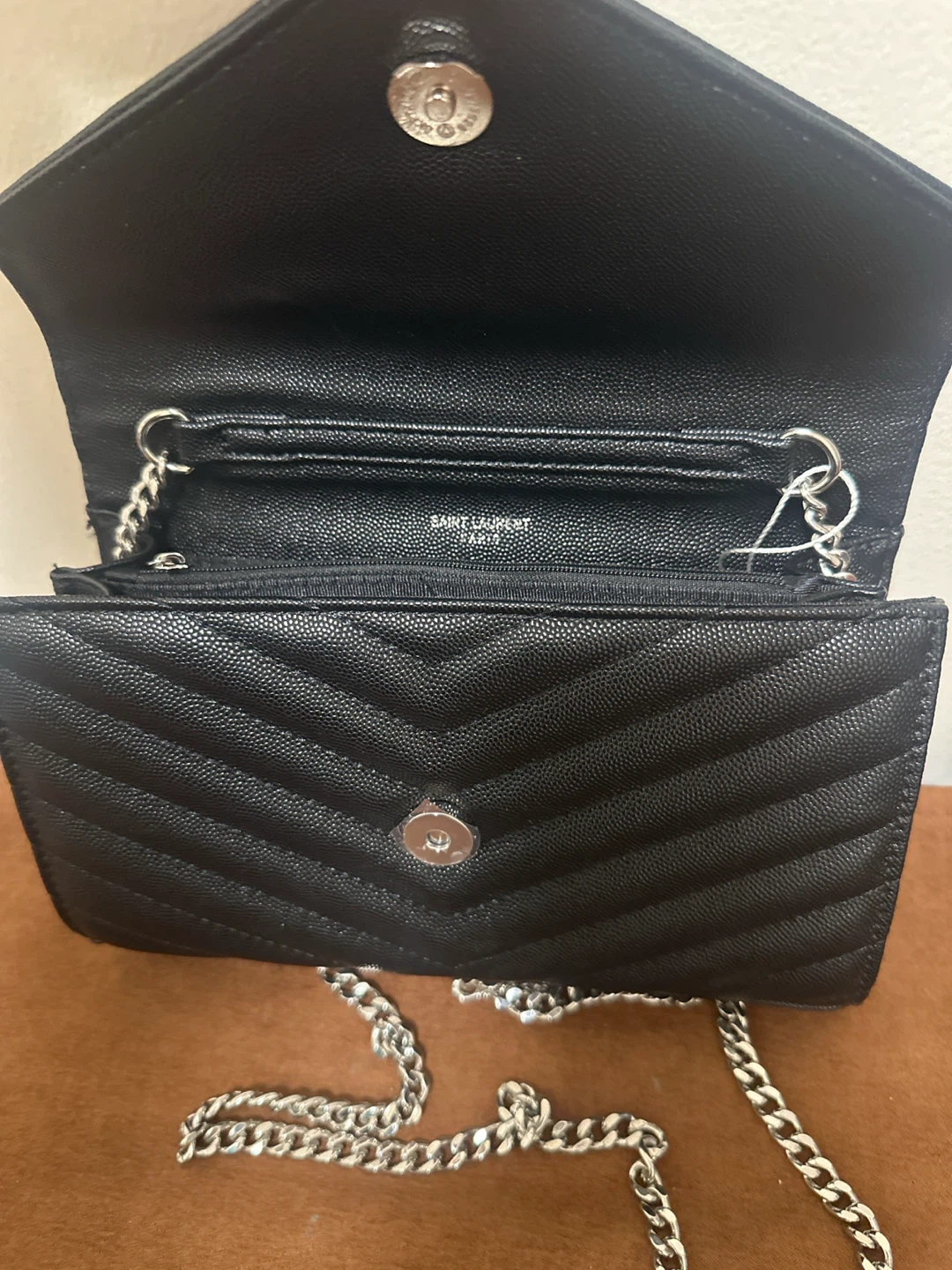 Saint Laurent Chevron Chain Wallet - photo 3