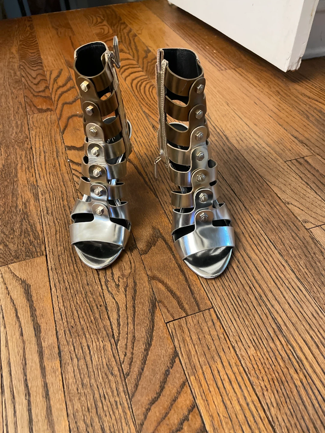 Kenneth Cole Metallic Gladiator Heels