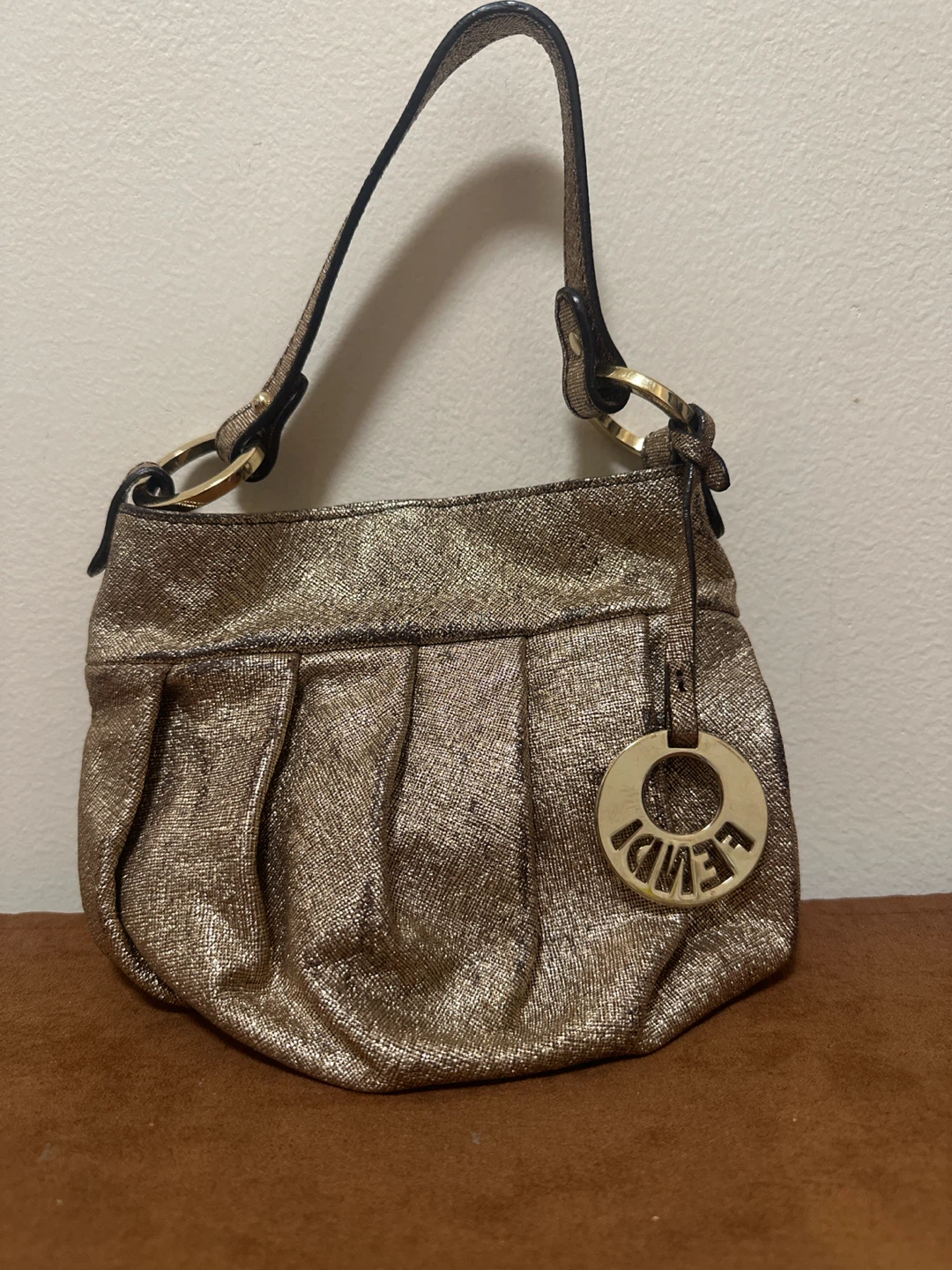 Fendi Metallic Gold Shoulder Bag