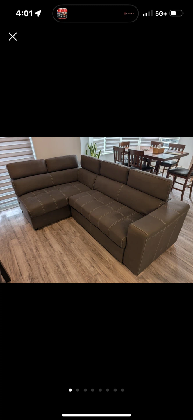 Grey sectional sofa with pull-out bed - photo 3