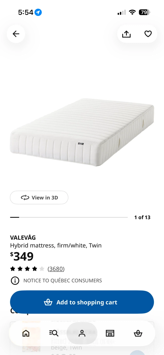 IKEA VEVELSTAD Twin Bed Frame with VALEVAG Mattress - photo 2