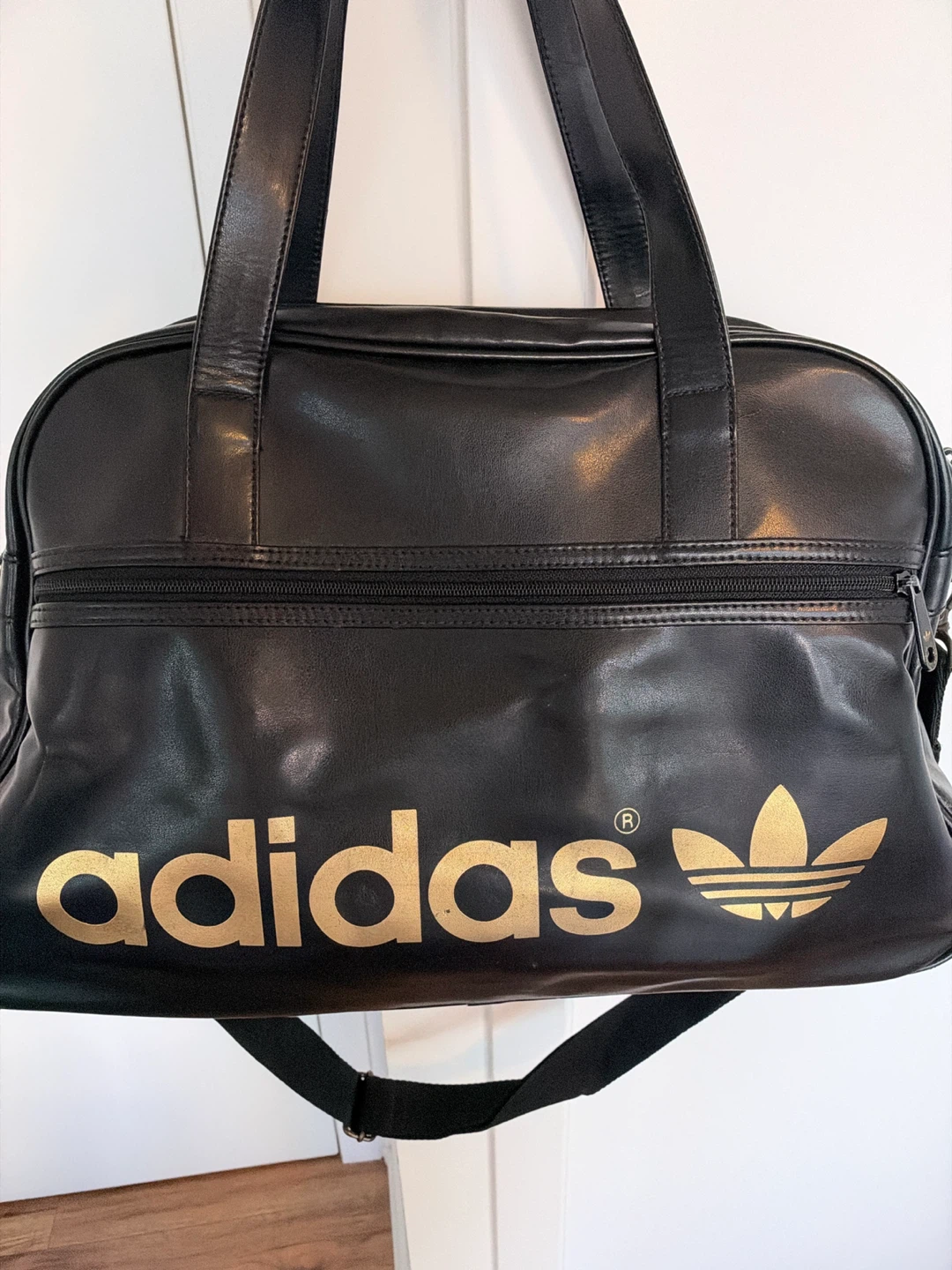 Adidas Black and Gold Duffel Bag