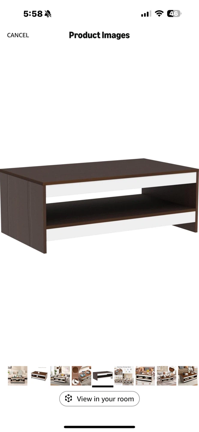 Modern two-tone coffee table with shelf - photo 5