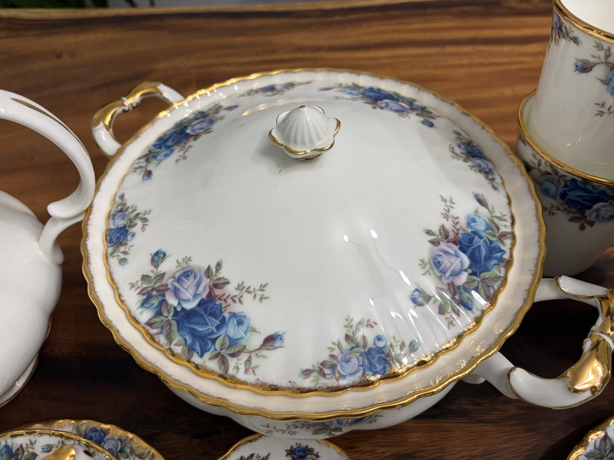 Royal Albert Blue Rose Covered Casserole Dish