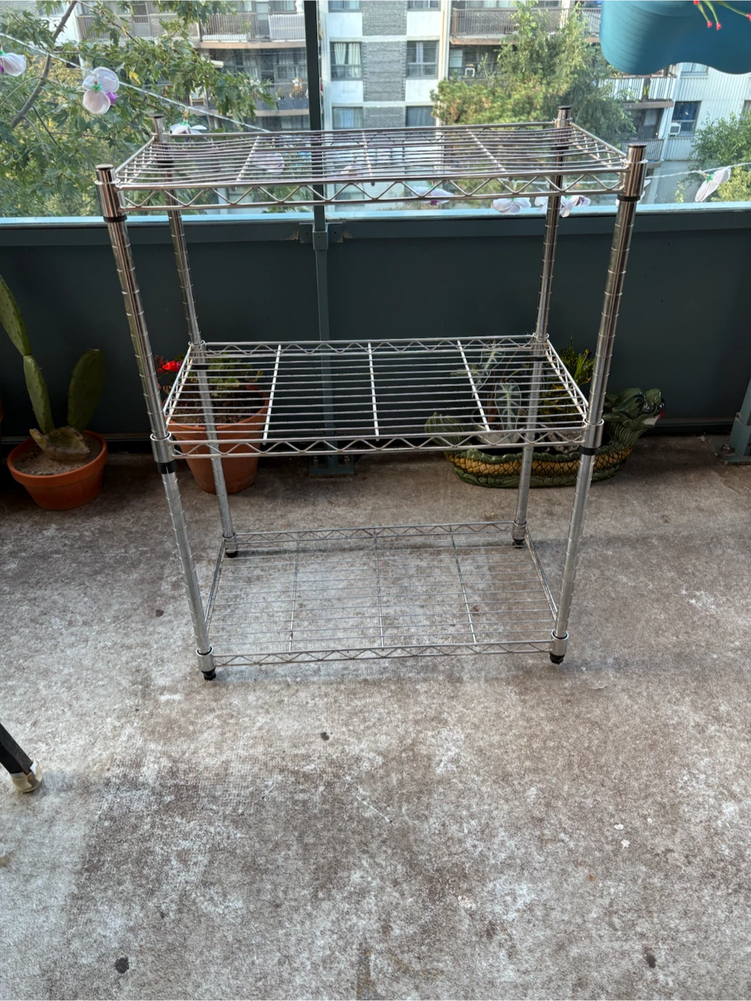 2- 3-Tier Chrome Wire Storage Shelving Unit - photo 2