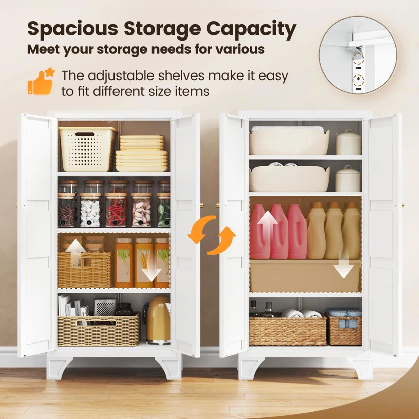 47" Kitche Pantry Metal Storage Cabinet - photo 4