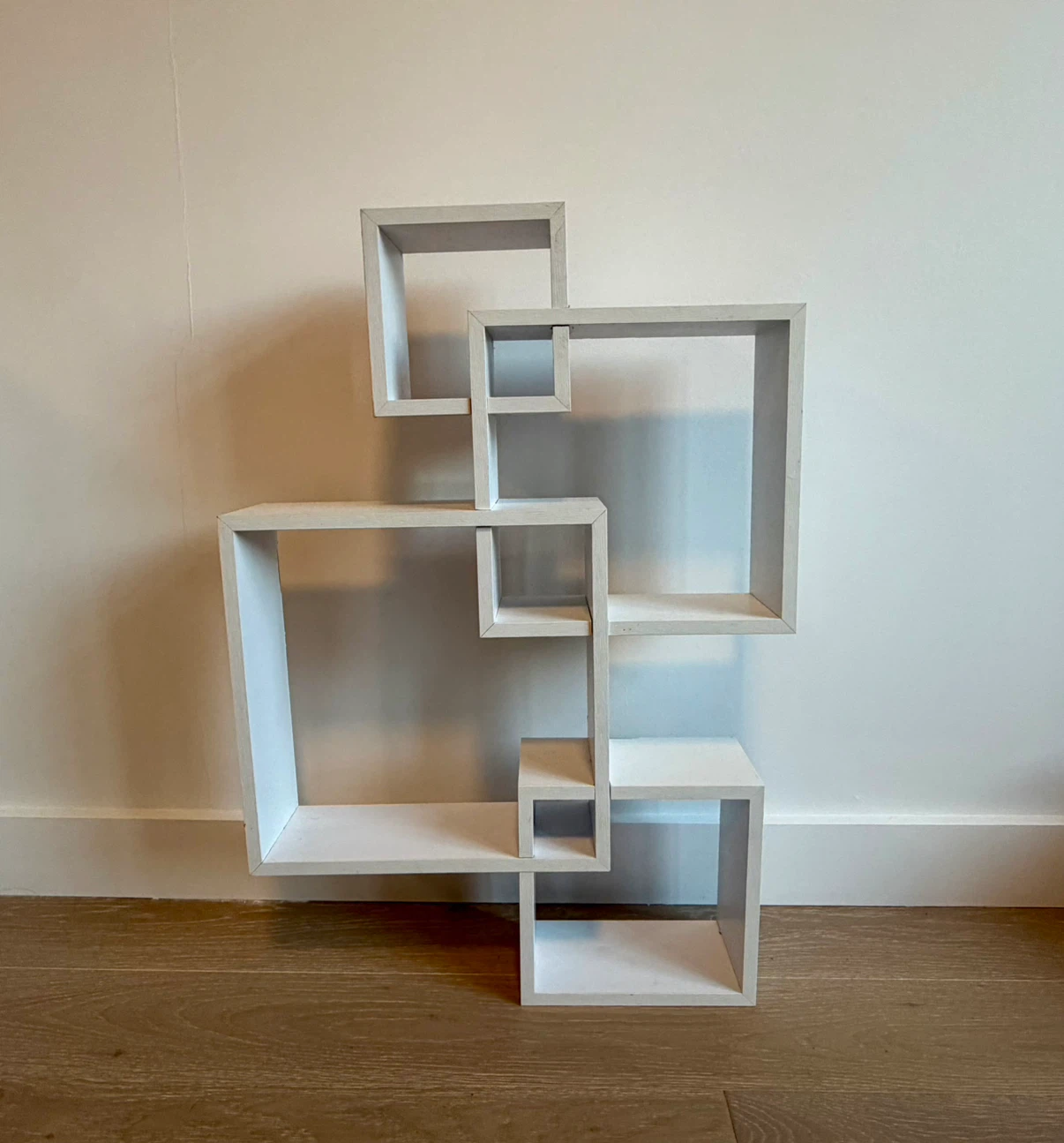 White Intersecting Cube Shelves