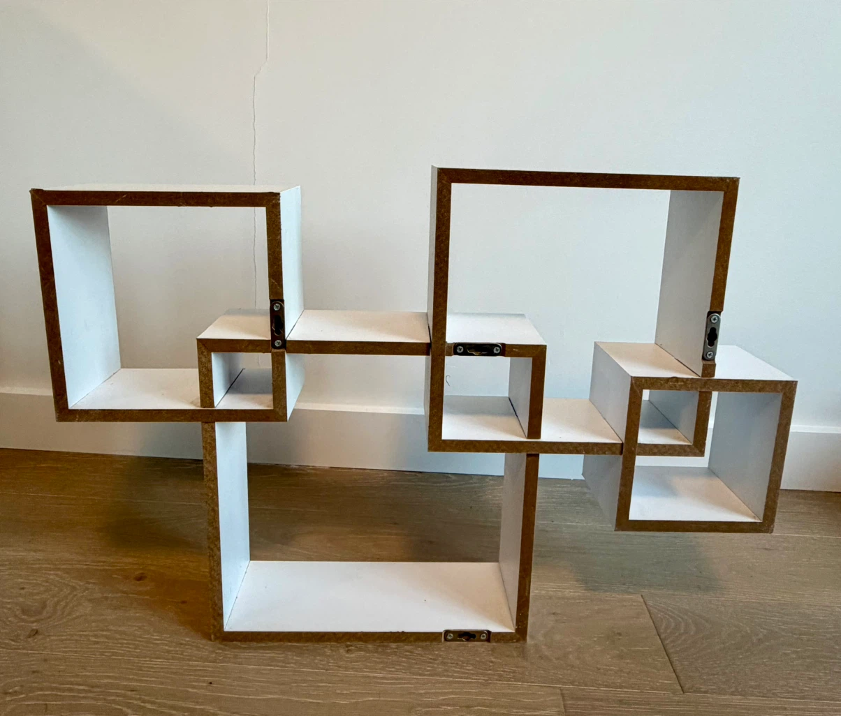 White Intersecting Cube Shelves - photo 5