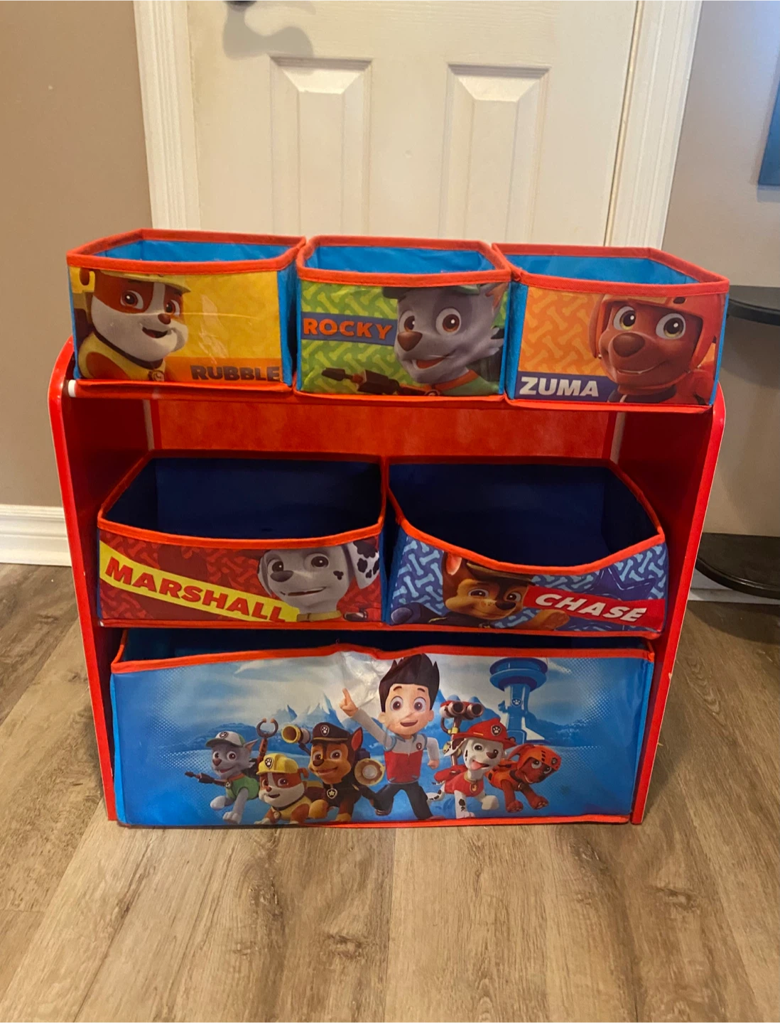 Paw Patrol toy organizer shelf & bins