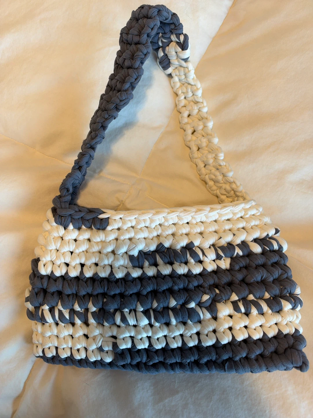 Handmade Crocheted Stripe Bag