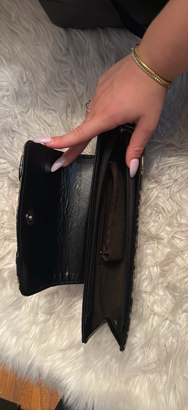 Gold and black animal print clutch - photo 2