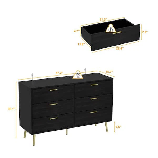 Brown Dresser Chest of Drawers Accent Storage Cabinet - photo 2