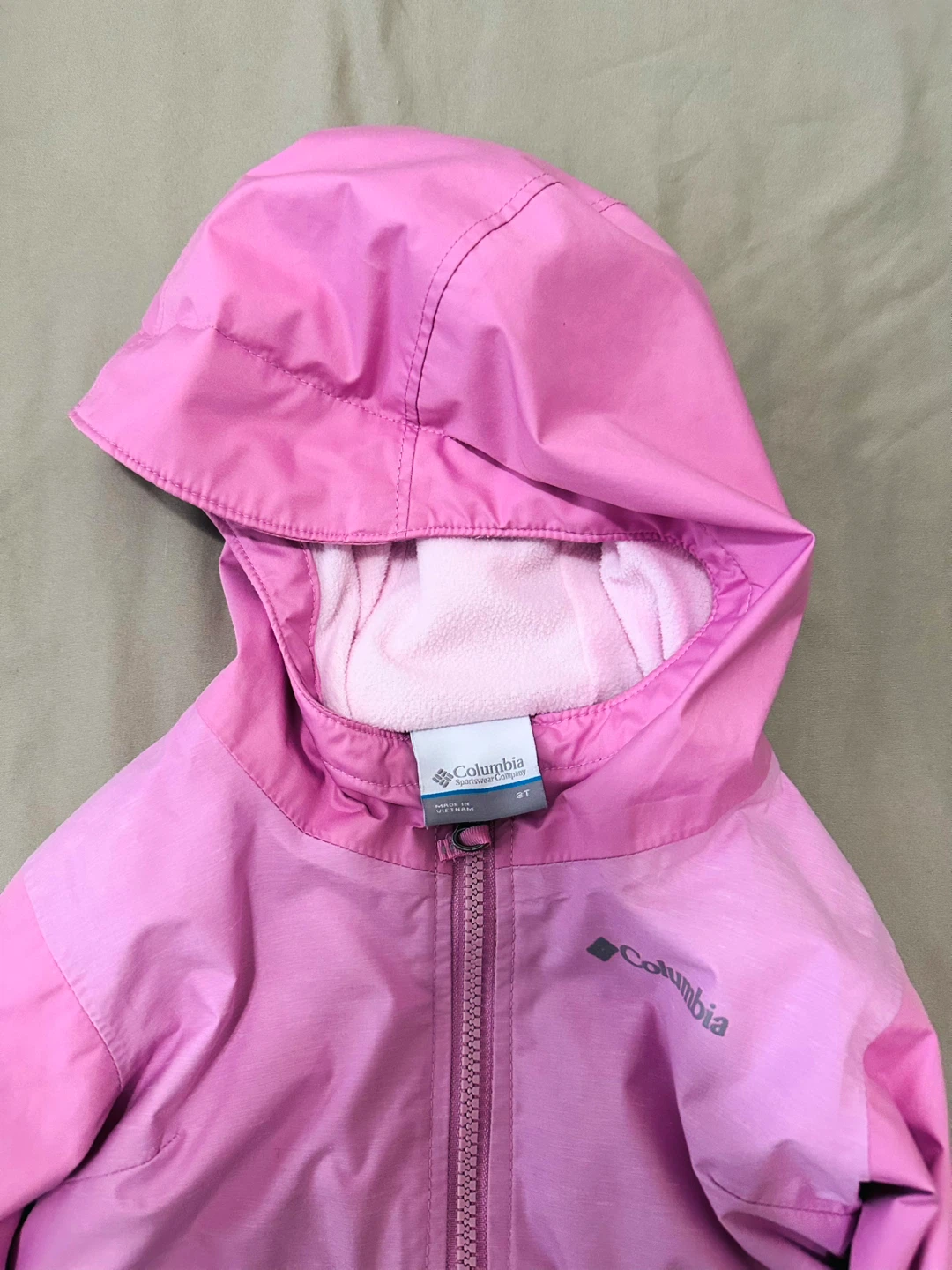 Columbia Toddler Pink Rain Jacket (sherpa -lined)