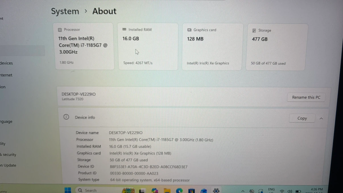 Dell Latitude 7320 Laptop i7 16GB RAM - photo 2