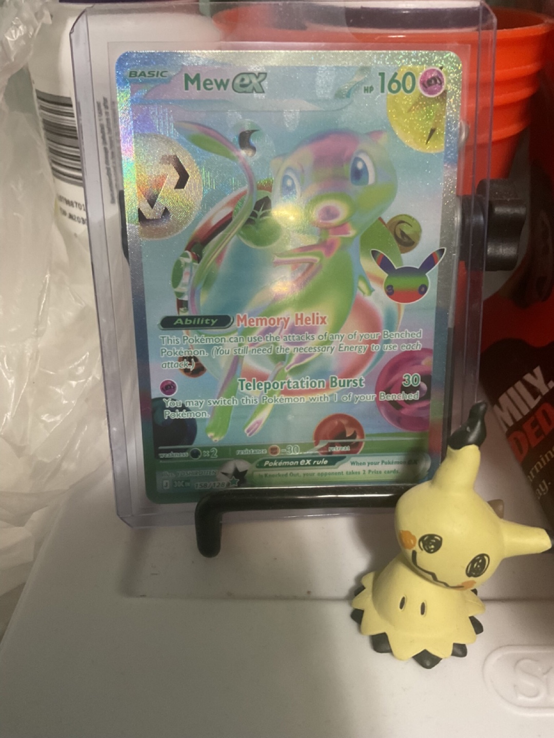 Meowth ex 30th celebration rainbow rare 158/128 Pokemon Card