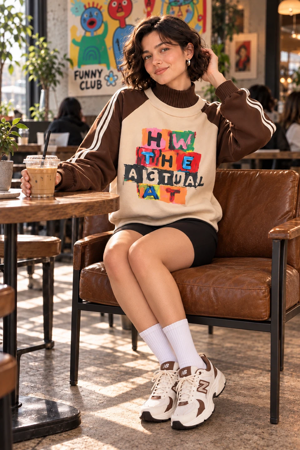 Graphic Print Mock Neck Sweatshirt - photo 4