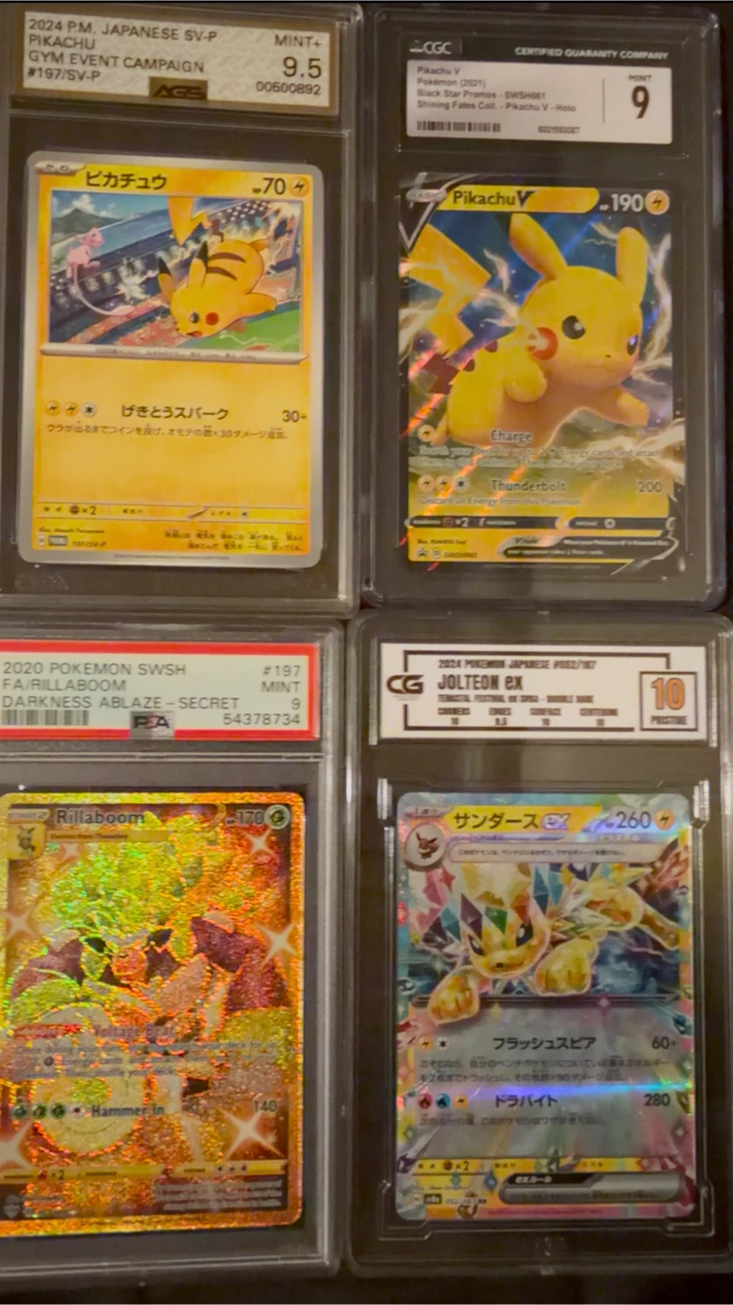 6Graded Pokemon Cards 1 fan art 1 raw card - photo 2