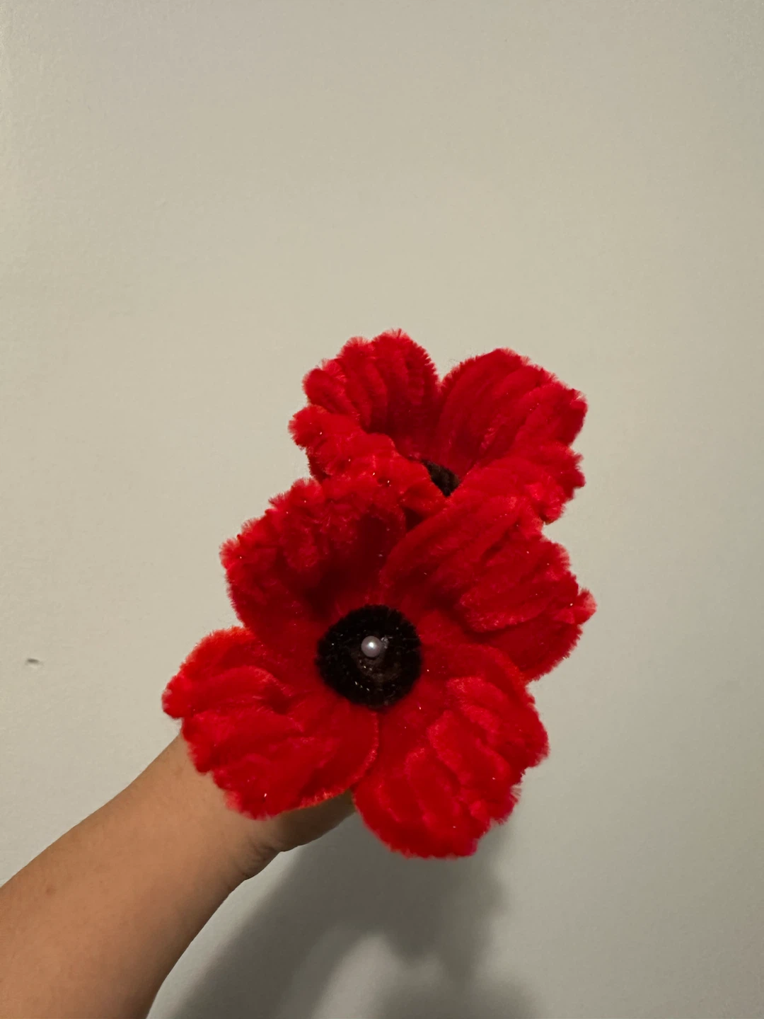 Handmade Pipe Cleaner Poppy Flowers for remembrance day - photo 5