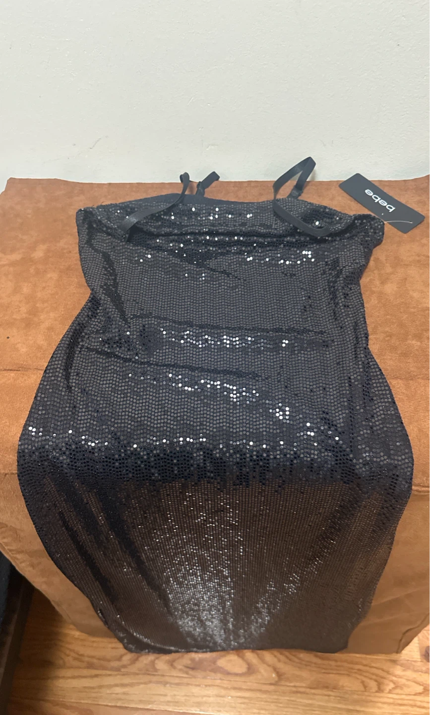 bebe Black Sequin Dress - photo 2