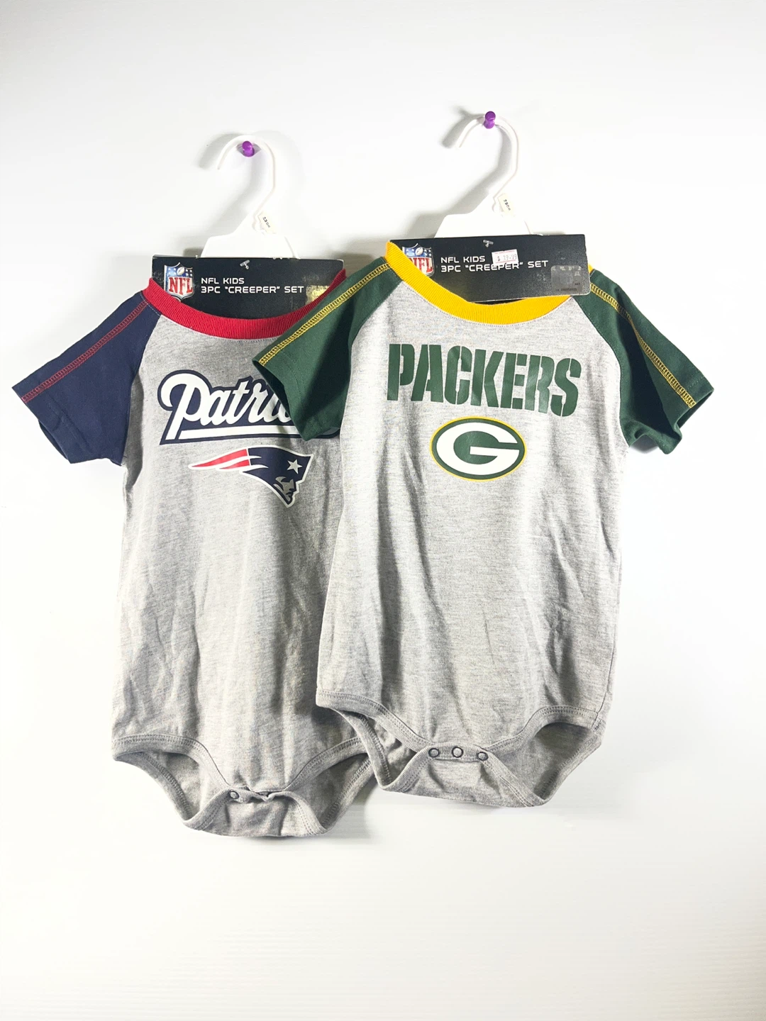NFL Infant Creeper Sets - Patriots (24M) & Packers (18M)