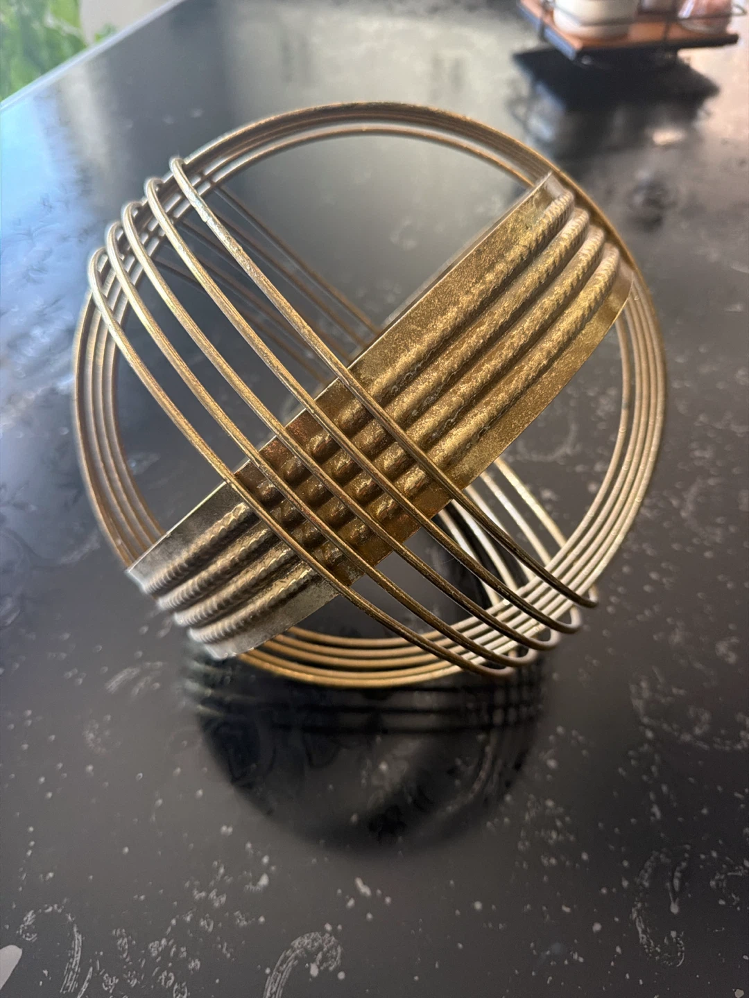 Gold Metal Spherical Home Decor Piece
