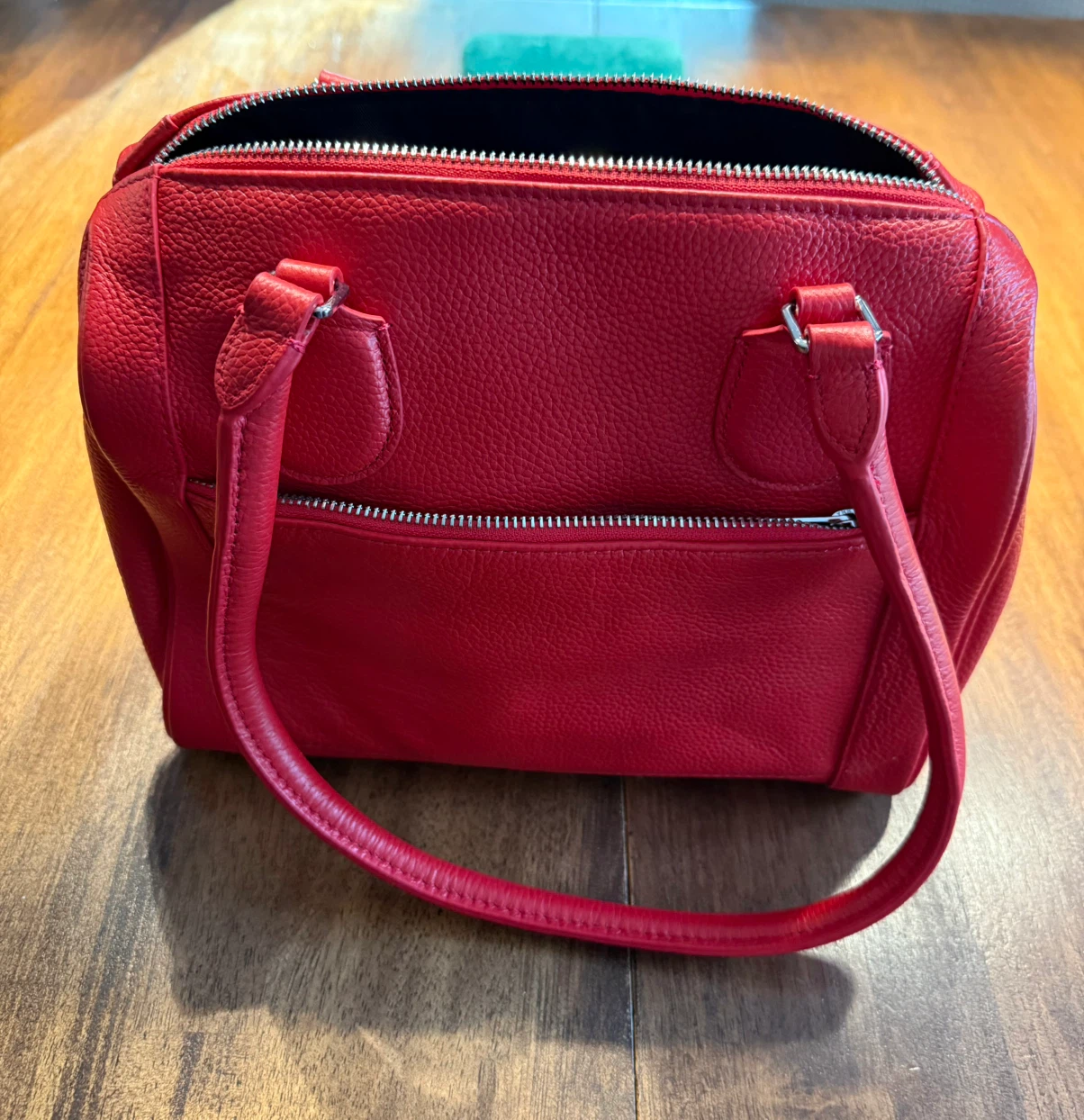 Red leather purse
