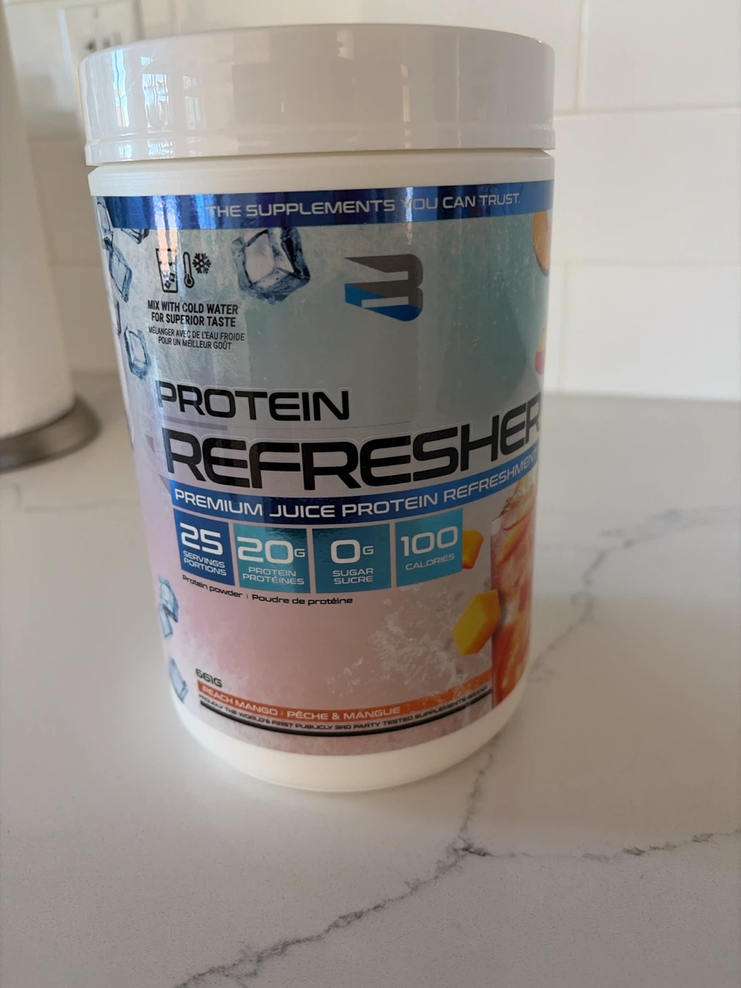 Expired July 2026 Protein Refresher Peach Mango Powder