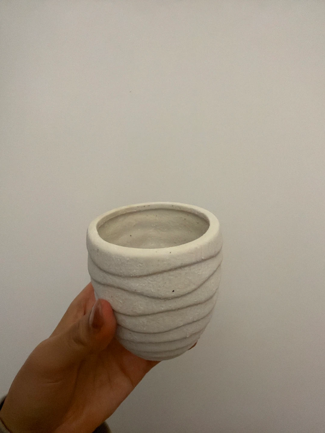 White Textured Ceramic Planter