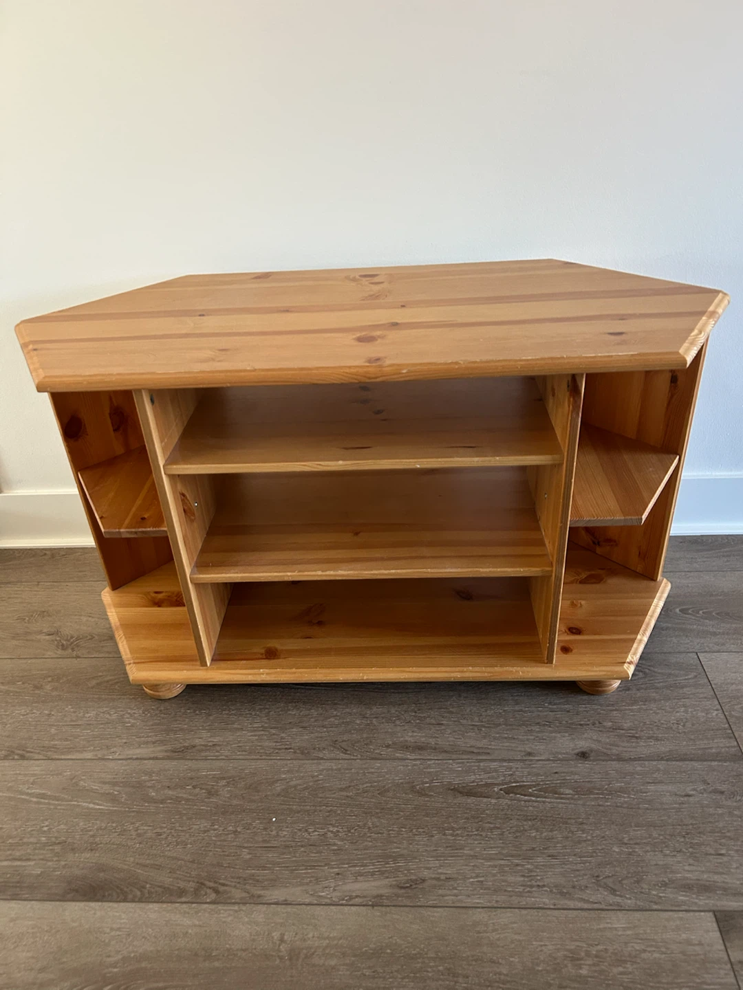 Vintage IKEA Solid Pine Corner Media Stand
