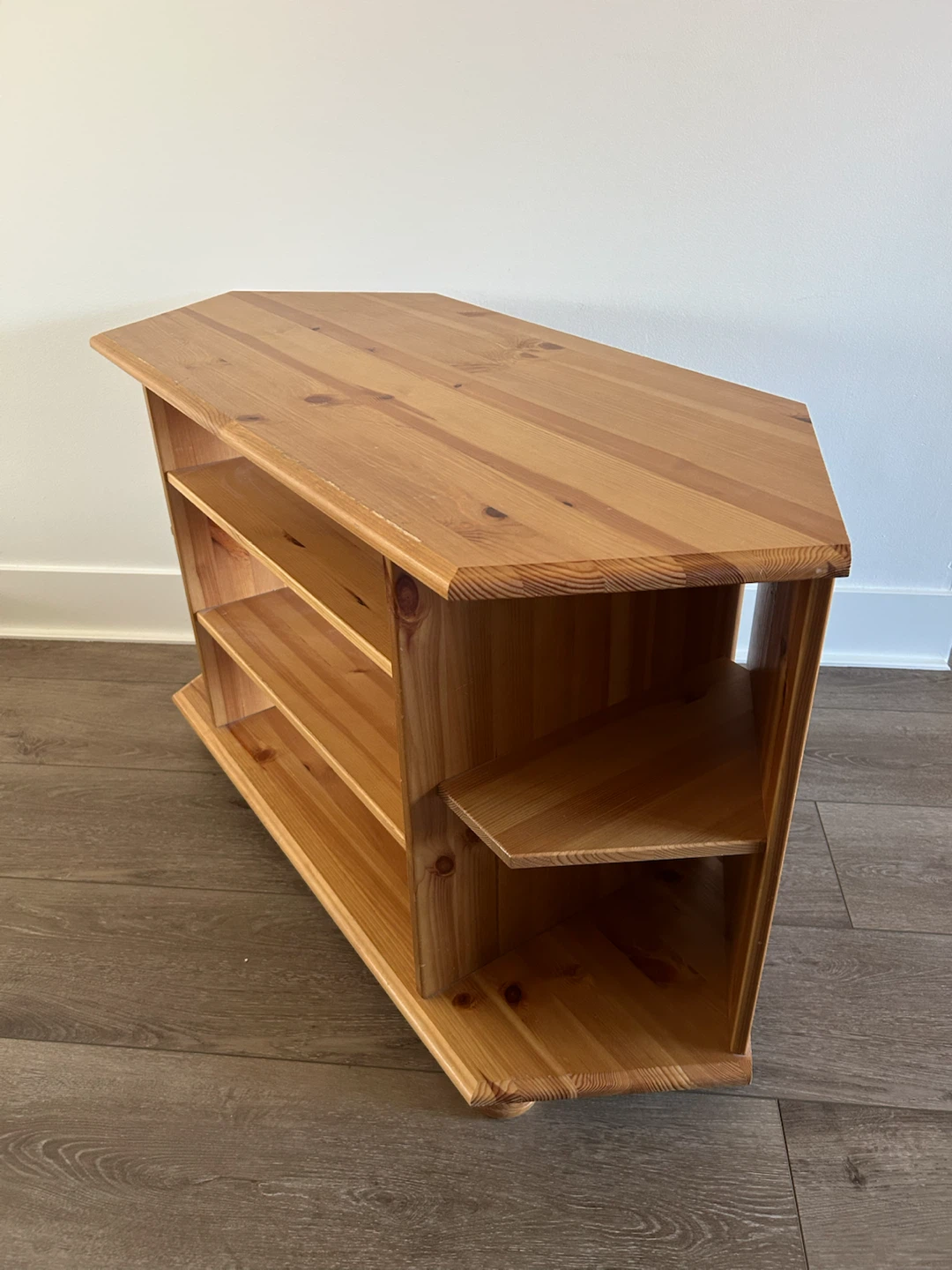 Vintage IKEA Solid Pine Corner Media Stand - photo 2
