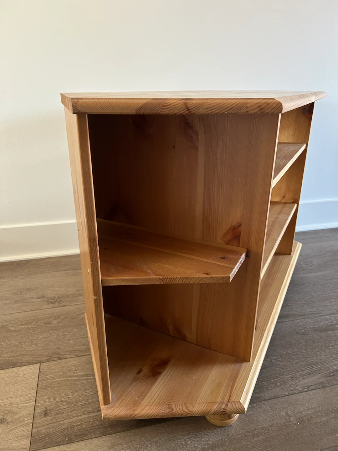 Vintage IKEA Solid Pine Corner Media Stand - photo 3