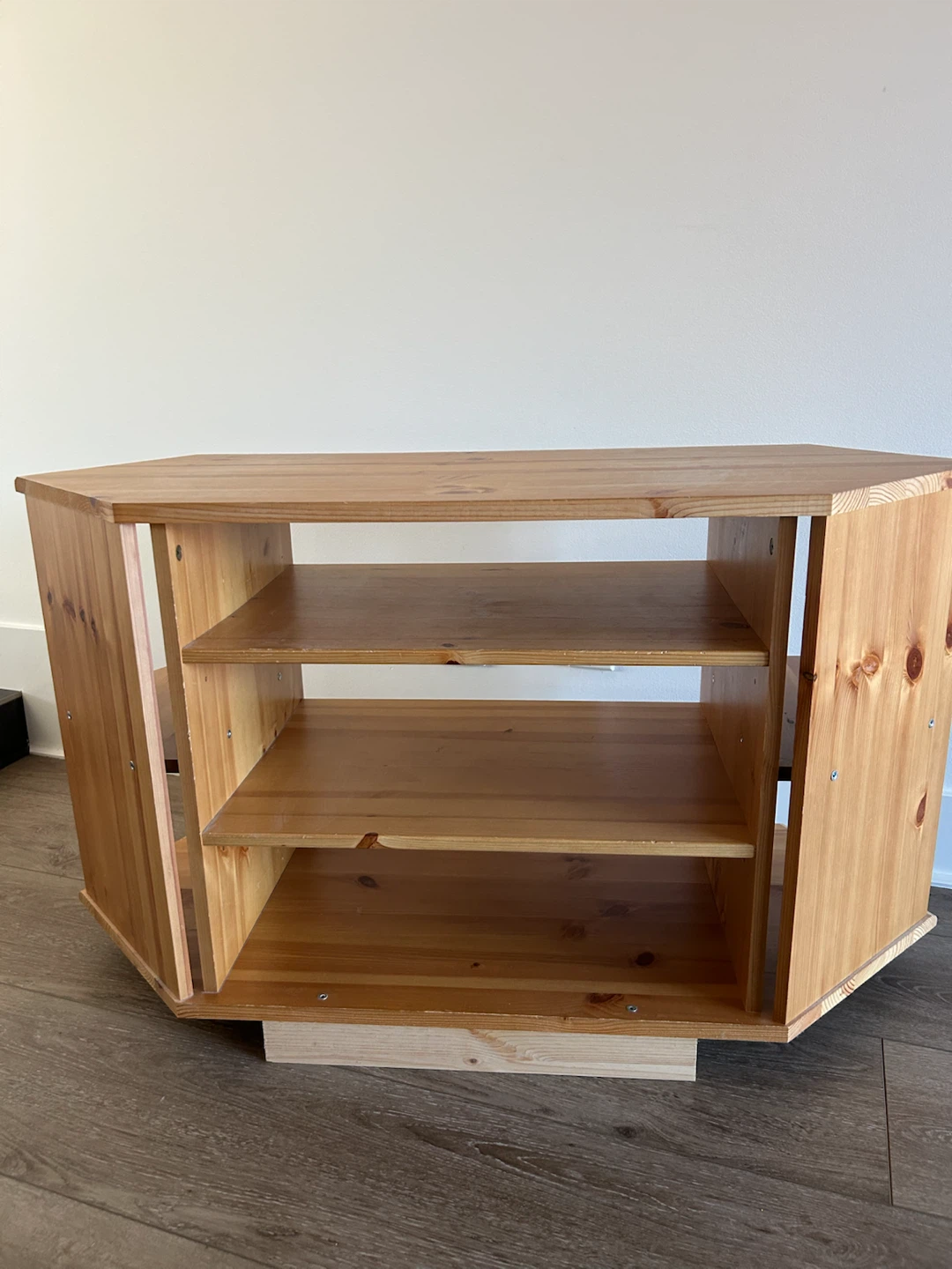 Vintage IKEA Solid Pine Corner Media Stand - photo 4