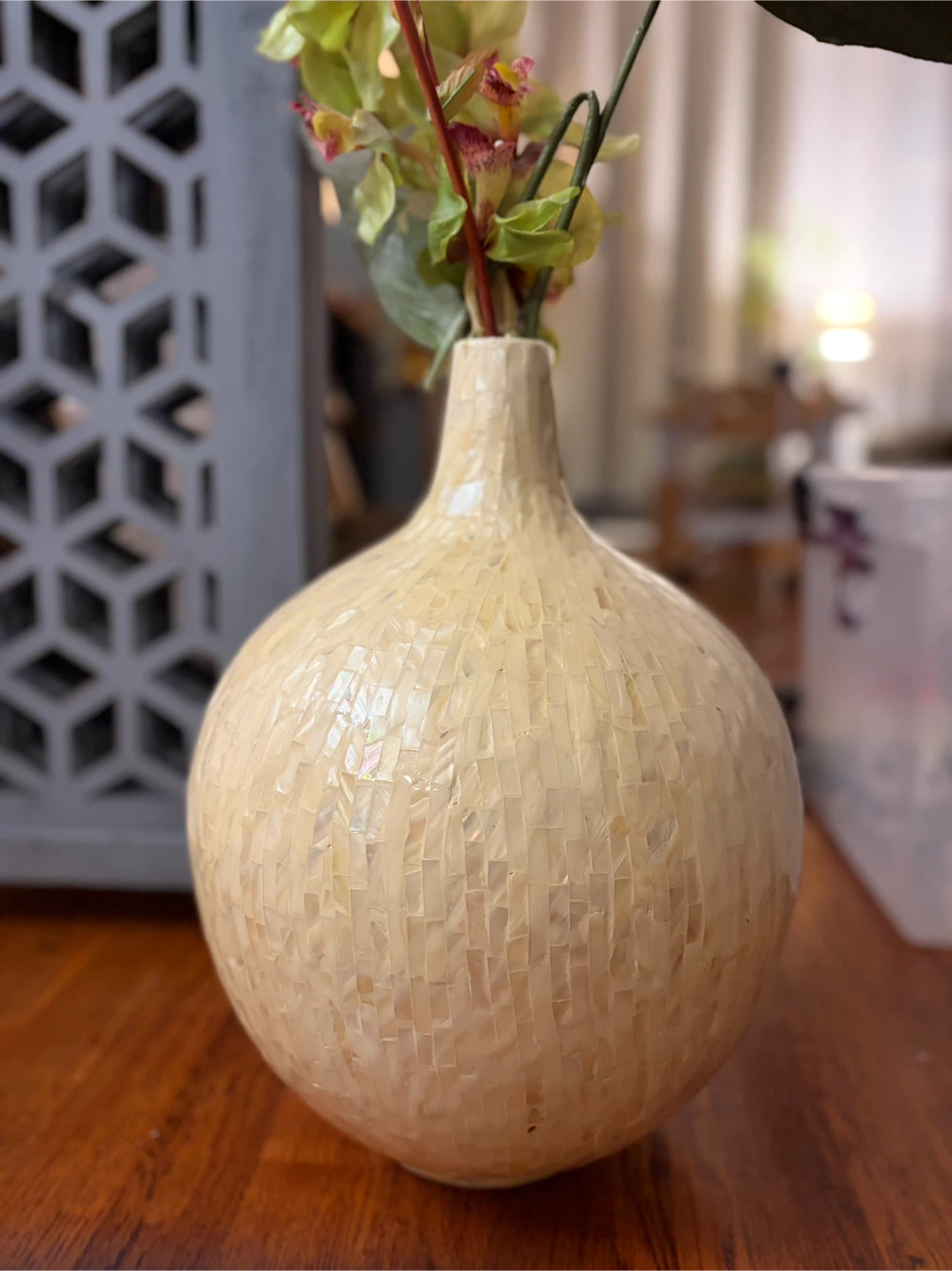 Z Gallerie Montego Mother of Pearl Vase 15 inch