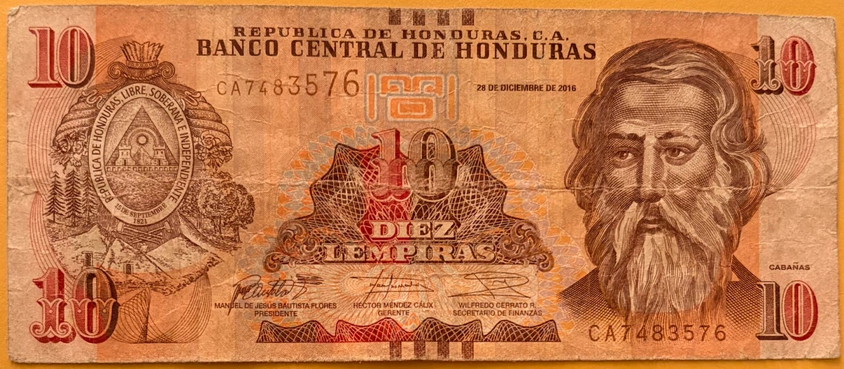 Honduras 10 Lempira Banknote