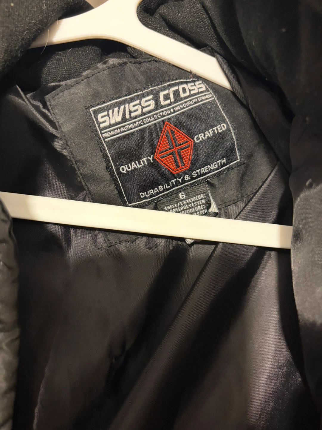Swiss Cross Black Puffer Jacket Size 6 - photo 2