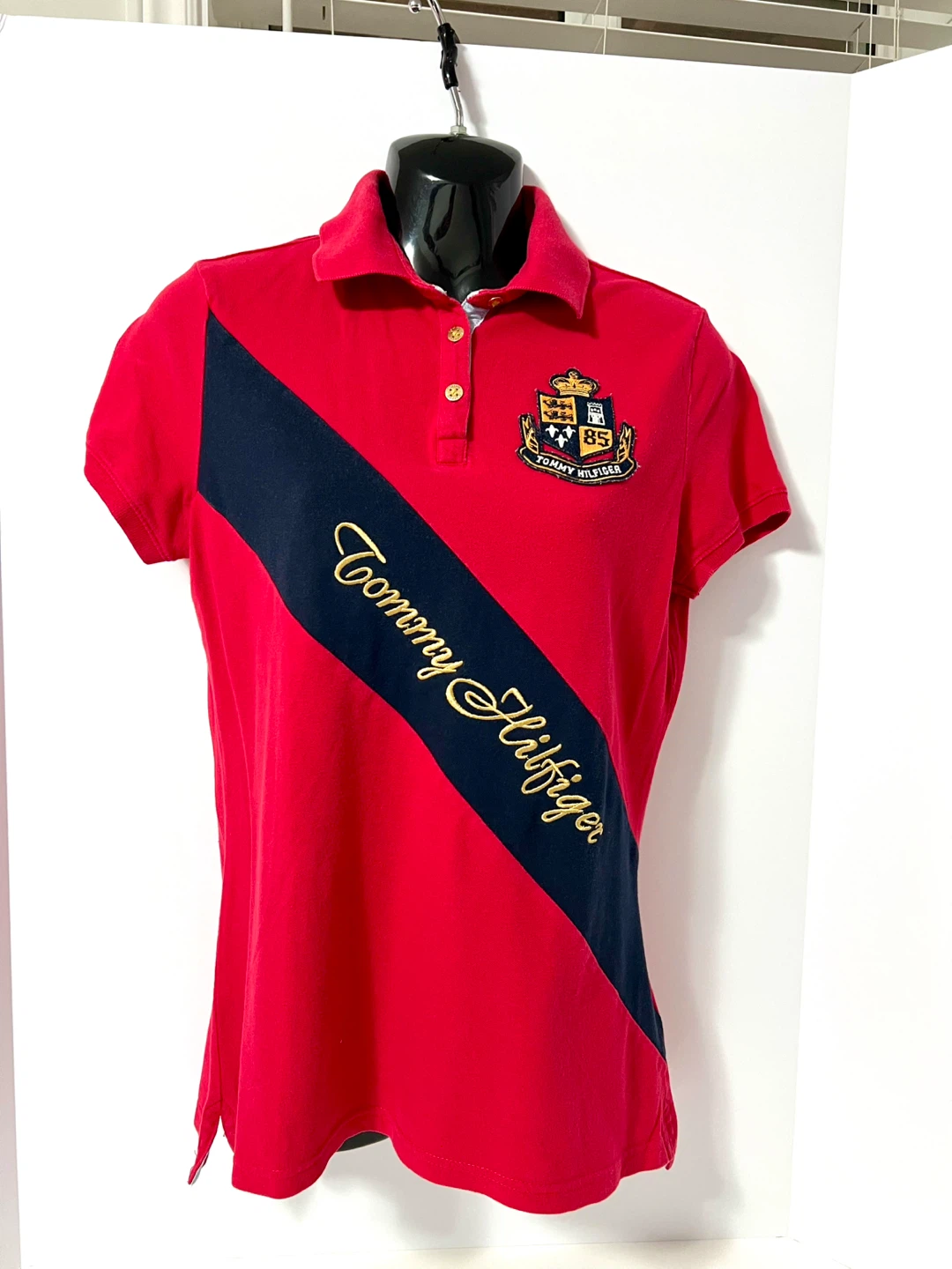 Tommy Hilfiger Women's Red Polo Shirt - Size M