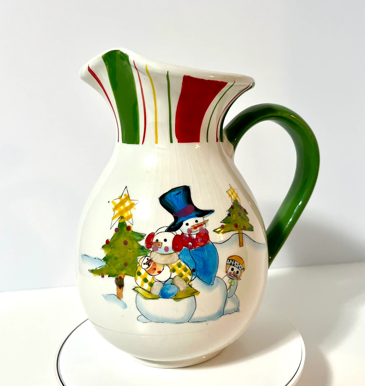 Ceramic Snowman Christmas Pitcher
