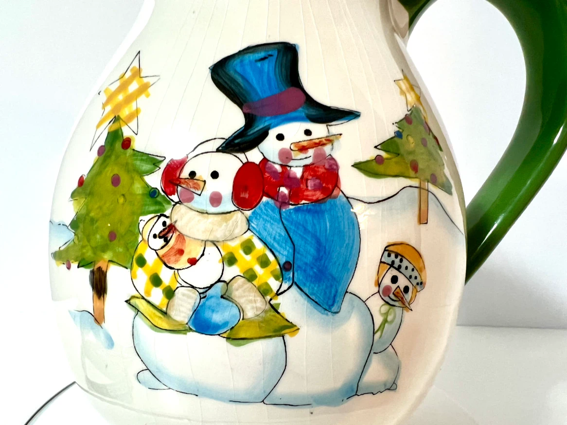 Ceramic Snowman Christmas Pitcher - photo 4