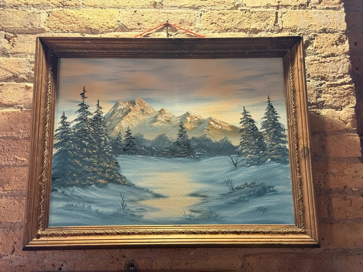 Winter Mountain Landscape Oil Painting
