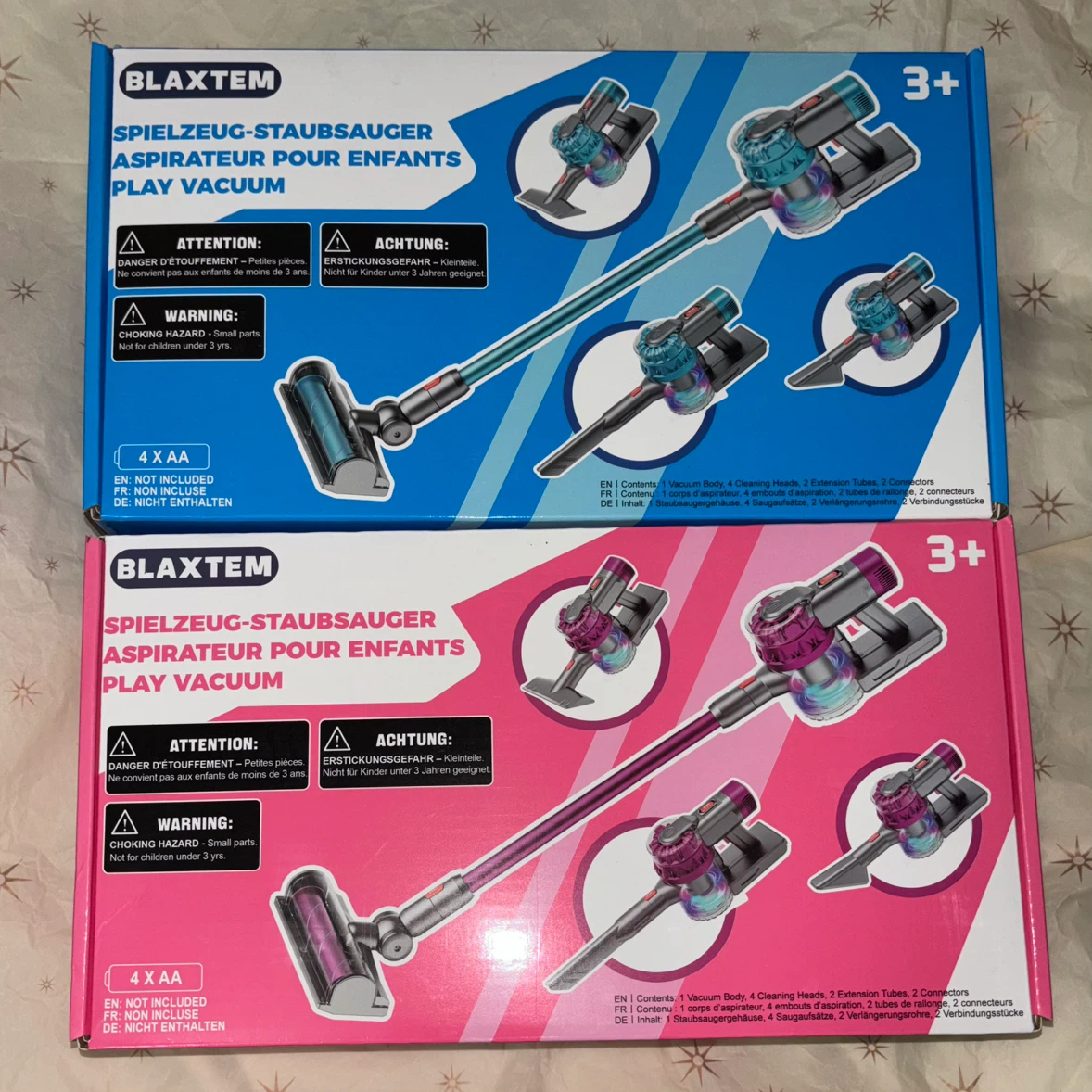 Brand New 4-in-1 Kids Toy Vacuum Set (Blue & Pink)