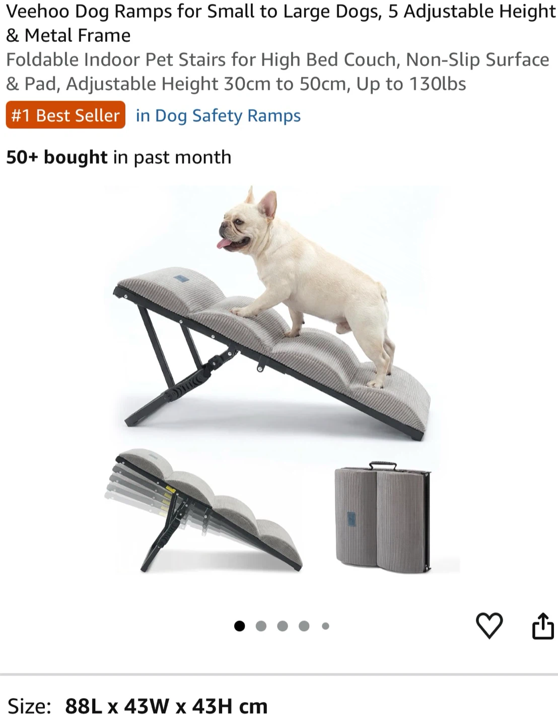 Veehoo Adjustable Foldable Pet Ramp D5R
