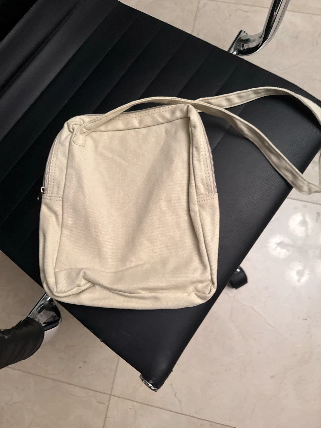 Cream Canvas Crossbody Bag - photo 2