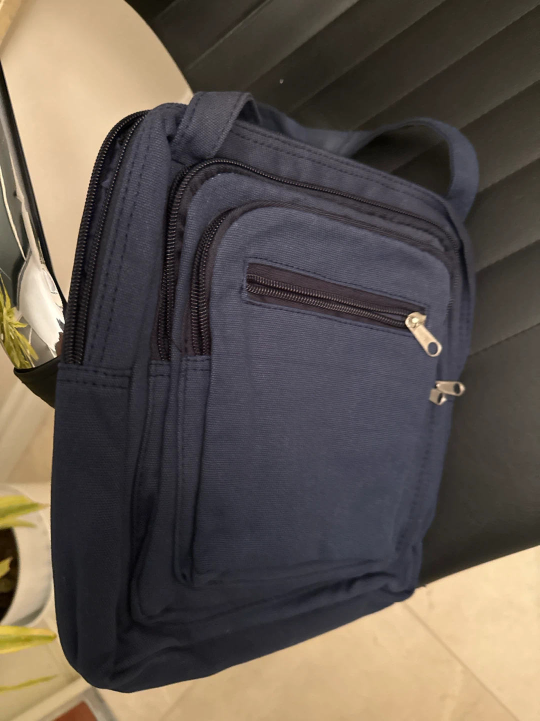Blue Canvas Crossbody Bag - photo 2