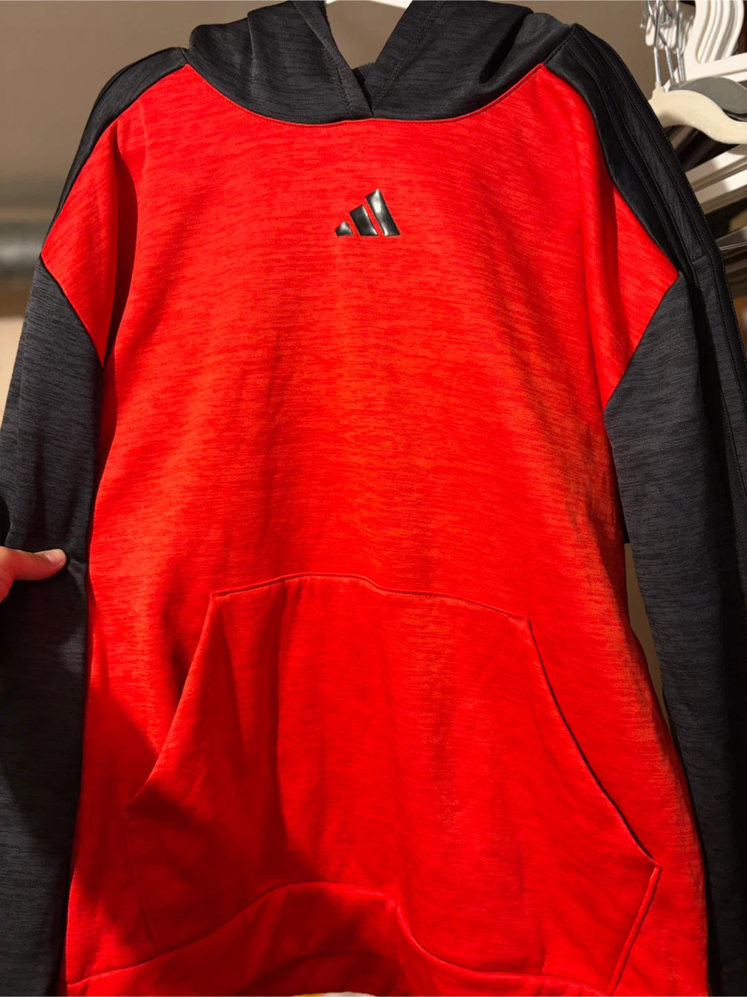 Adidas Kids Red and Black Hoodie