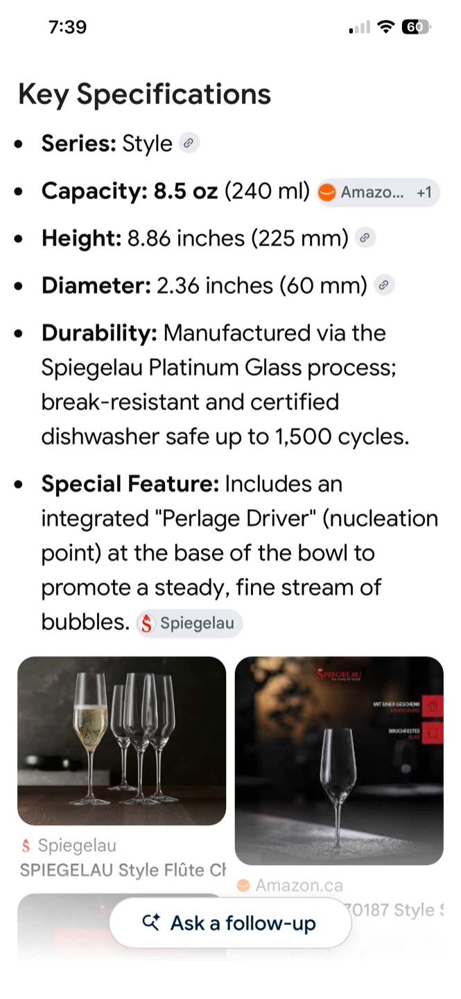 Spiegelau Style Champagne Flutes - Set of 4 - photo 3