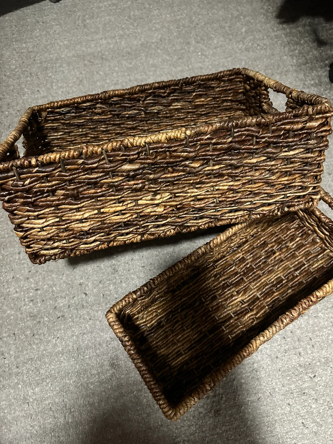 Set of Two Wooden Storage Baskets - photo 2
