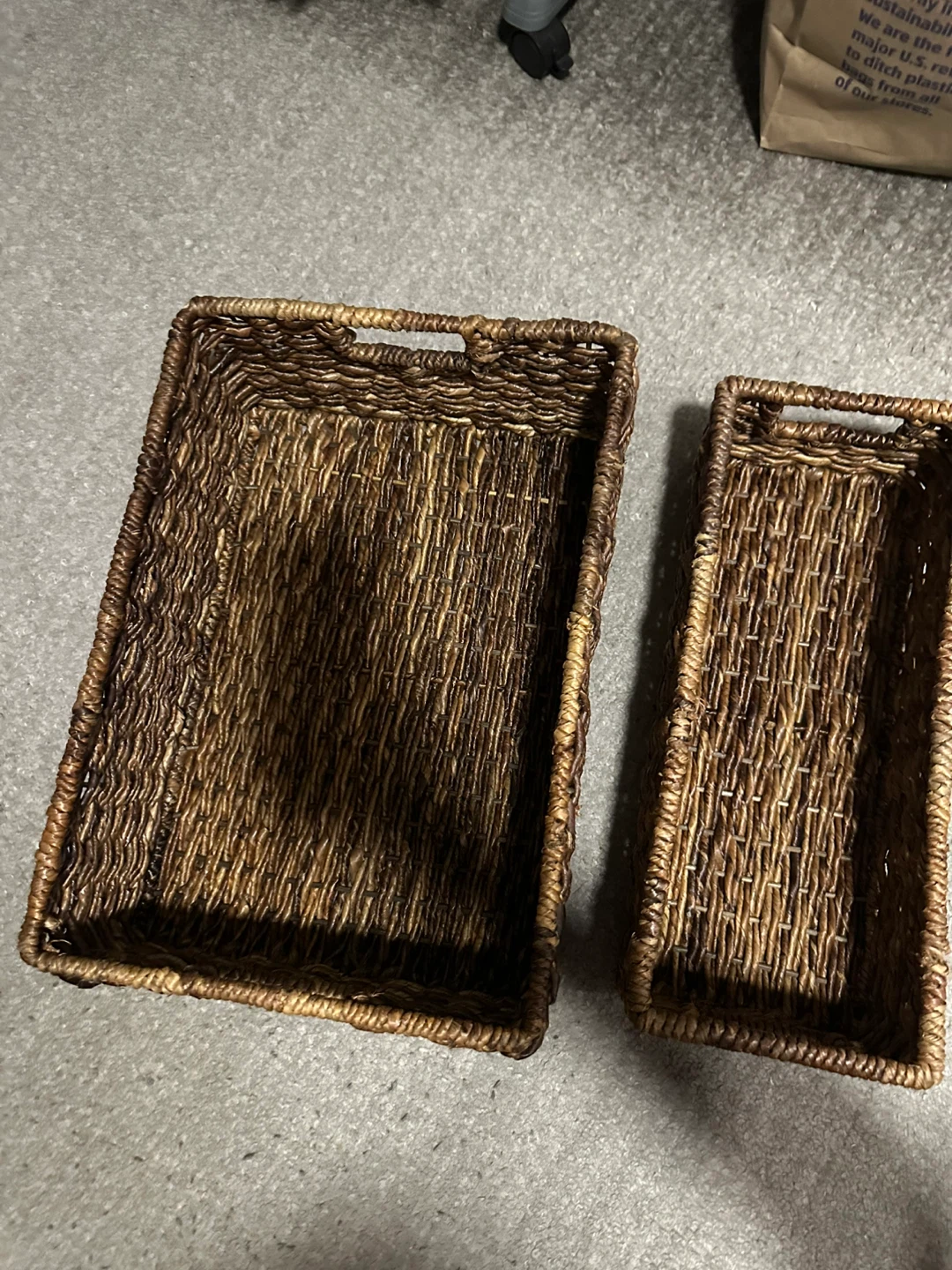 Set of Two Wooden Storage Baskets - photo 3