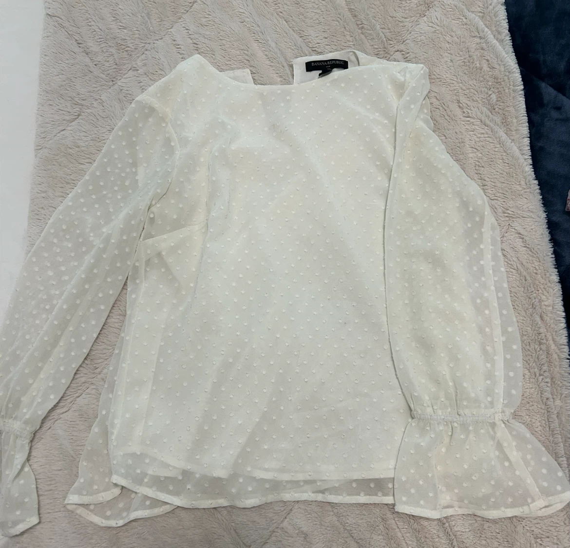Banana Republic White Polka Dot Blouse